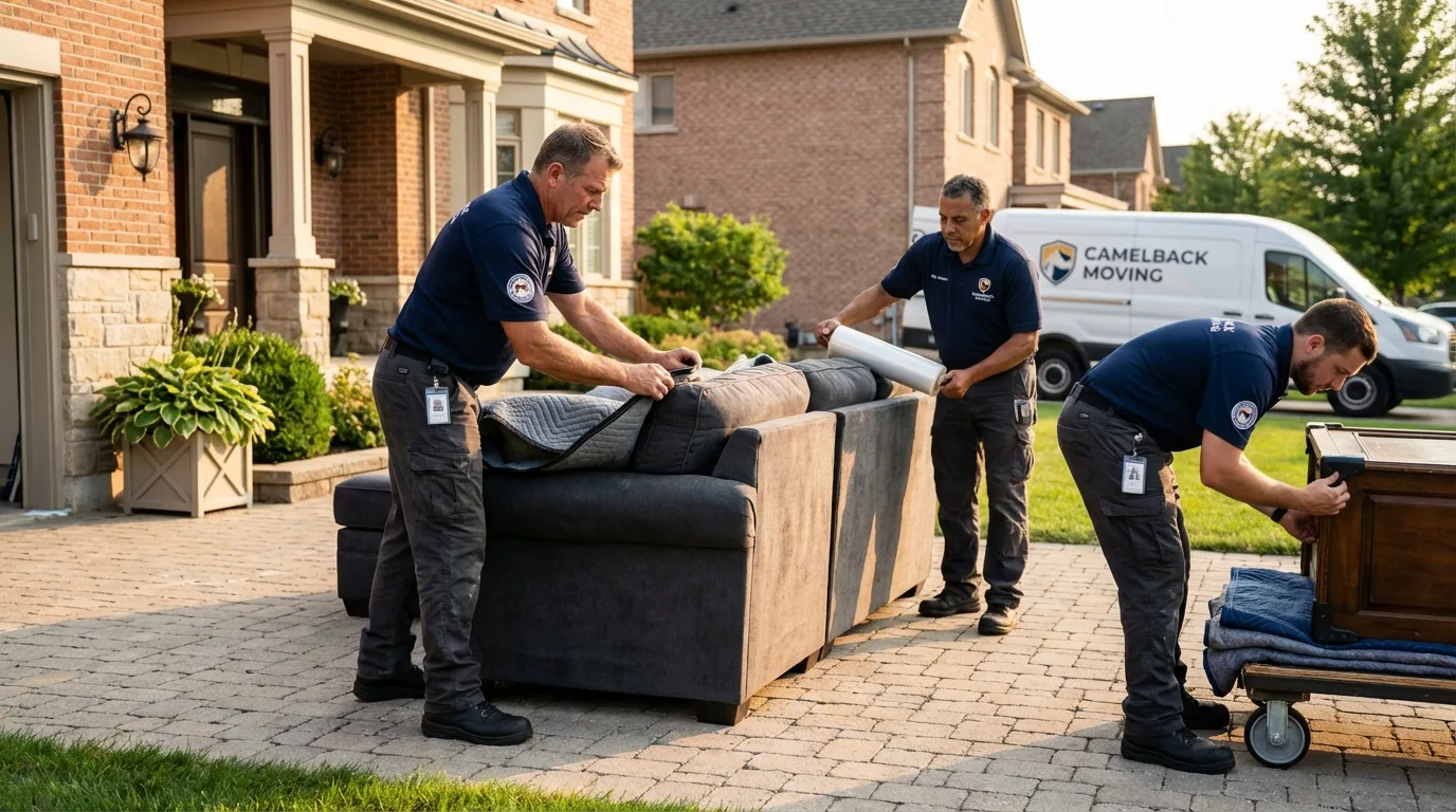 Large estate moving crew wrapping furniture in Dawsonville, GA