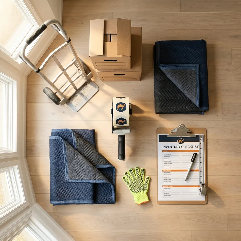 Professional moving supplies and packing materials layout for Dawsonville residential relocations